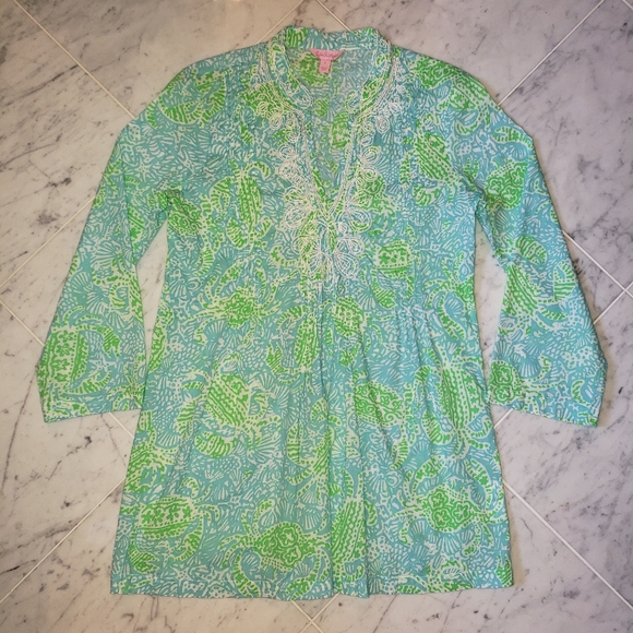 Lilly Pulitzer Sarasota Tunic~Get Crackin~Size S - Picture 2 of 8